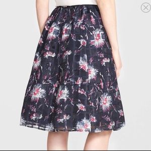 Halogen Jacquard Layered Skirt Full Midi Navy 10